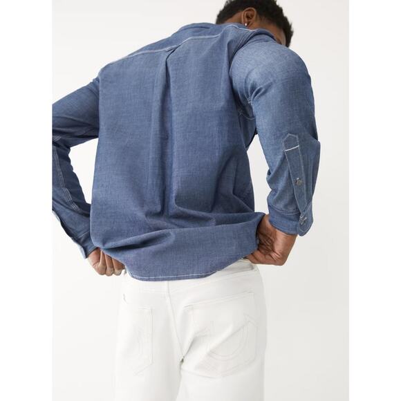 True Religion Men's Rocco Renegade Relaxed Skinny Fit Stretch White Jeans - Picture 8 of 9